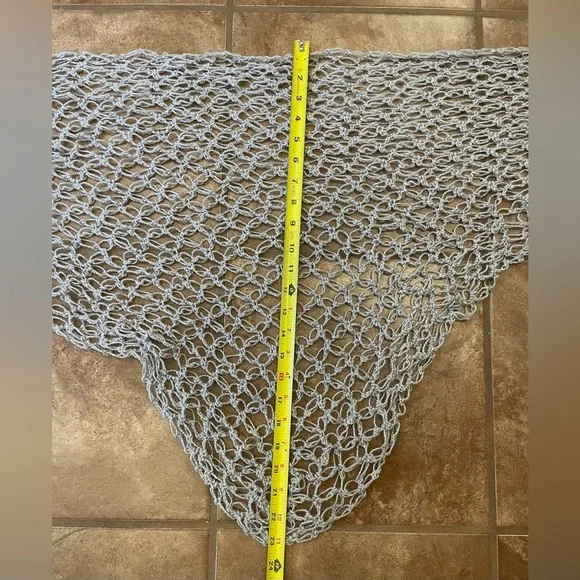 Crochet Grey and Silver Wrap - Picture 7 of 8